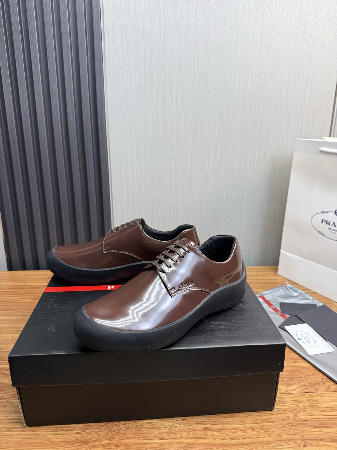 Cheap Prada Leather Dress Shoes For Men in 224676, $110 USD- [IB224676] - Replica Prada Leather Dress Shoes For Men