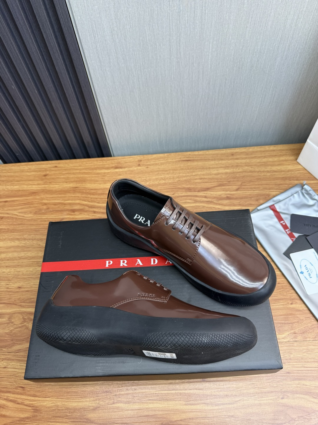 Cheap Prada Leather Dress Shoes For Men in 224676, $110 USD- [IB224676] - Replica Prada Leather Dress Shoes For Men