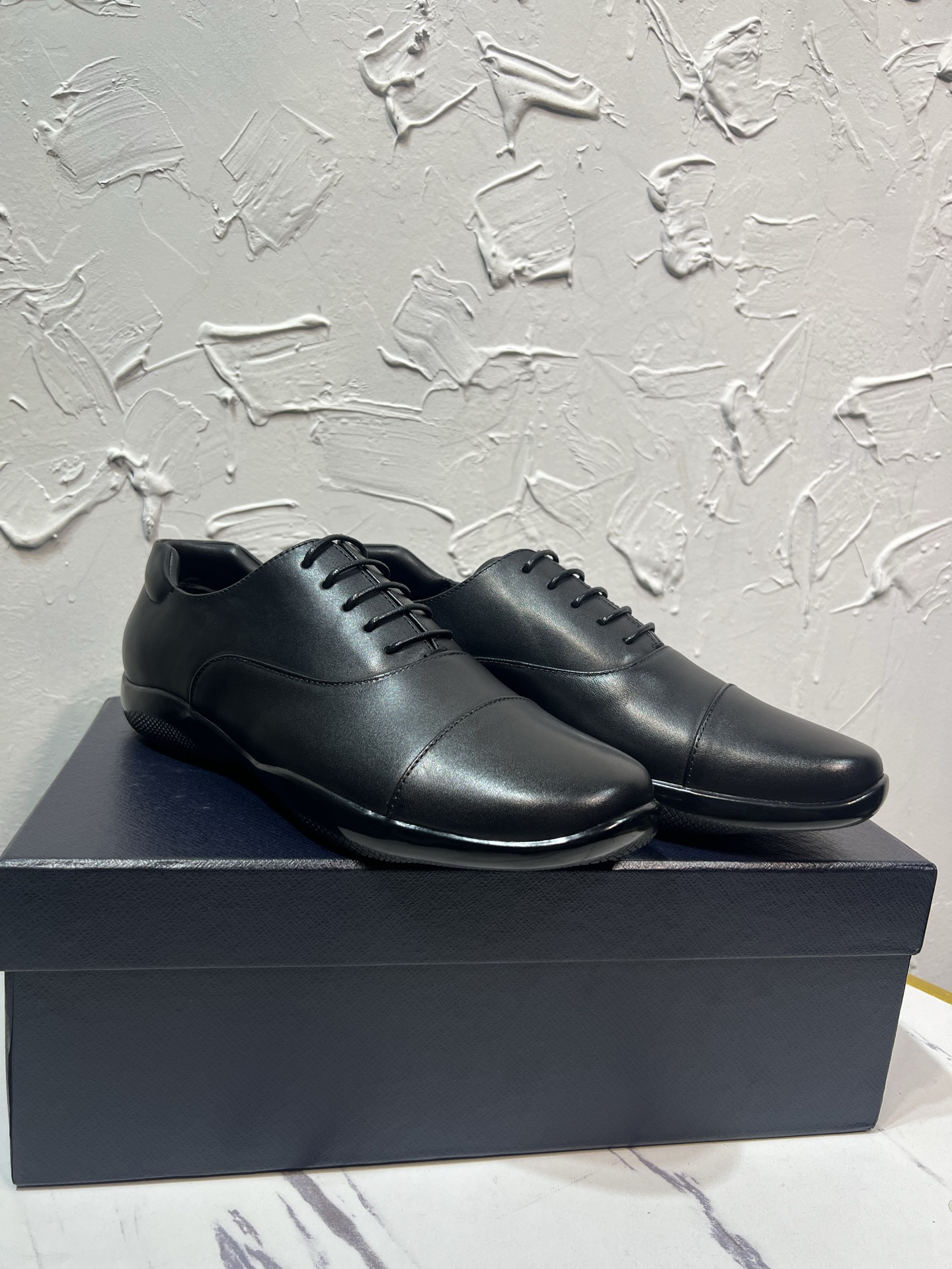 Cheap Prada Leather Dress Shoes For Men in 224708, $120 USD- [IB224708] - Replica Prada Leather Dress Shoes For Men
