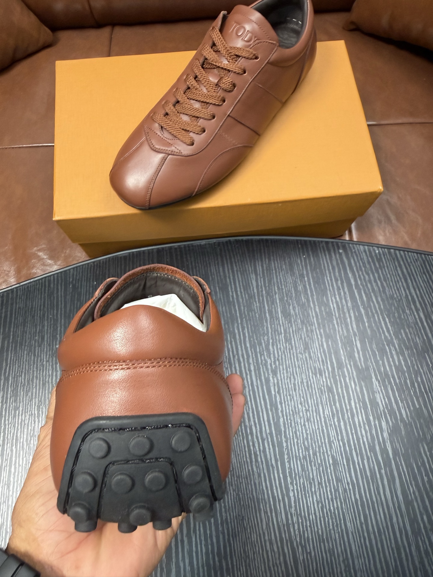 Cheap Tods Leather Loafers For Men in 224740, $95 USD- [IB224740] - Replica Tods Leather Loafers For Men