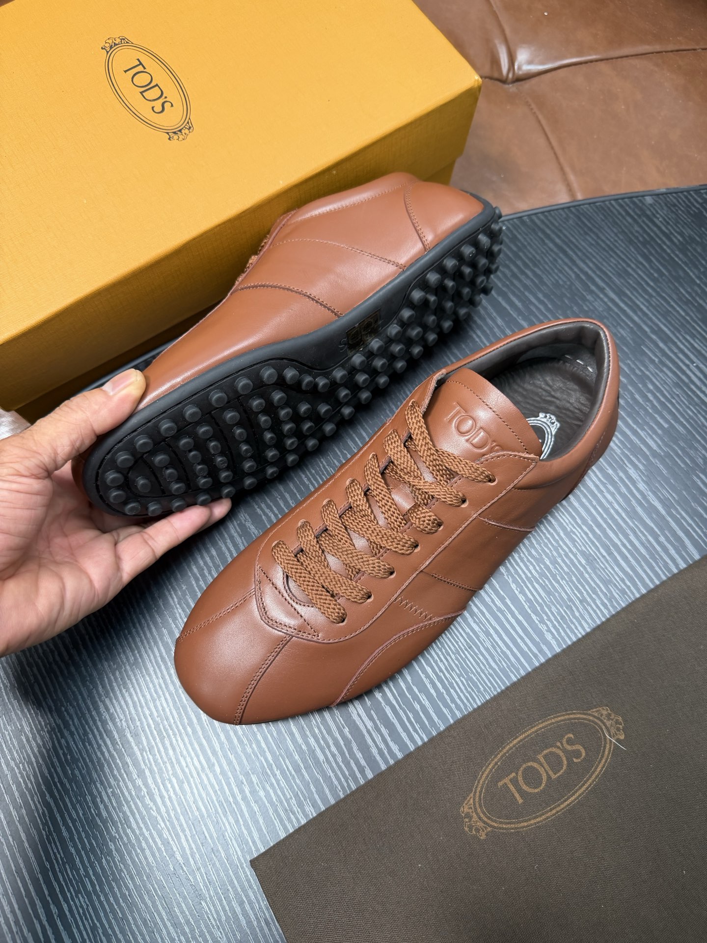 Cheap Tods Leather Loafers For Men in 224740, $95 USD- [IB224740] - Replica Tods Leather Loafers For Men