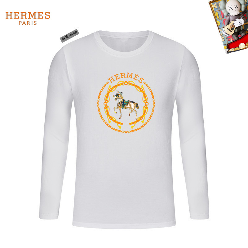 Cheap Hermes Long-Sleeved T-shirts for Men in 225391, $45 USD- [IB225391] - Replica Hermes Long-Sleeved T-shirts for Men