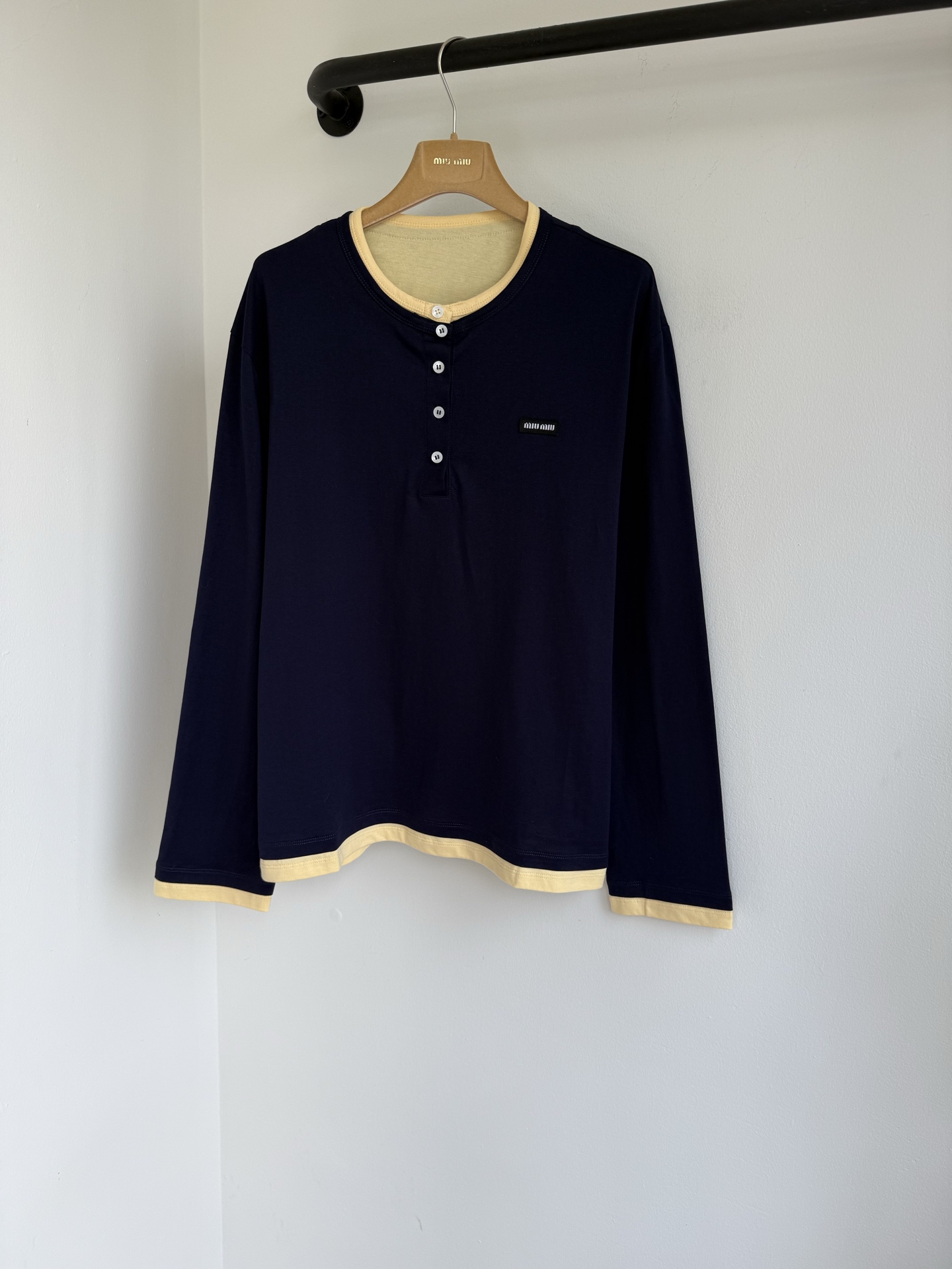Cheap MiuMiu Long-Sleeved T-shirts in 225689, $45 USD- [IB225689] - Replica MiuMiu Long-Sleeved T-shirts