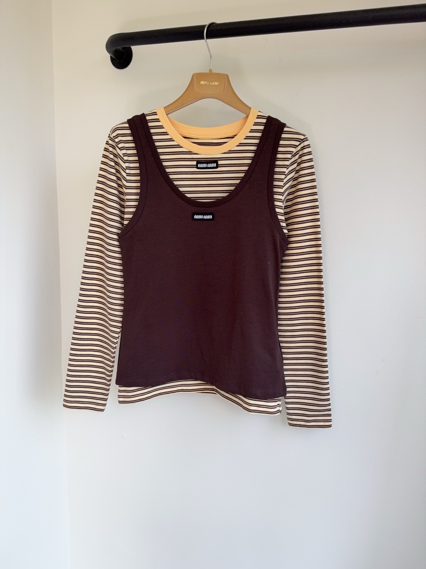 Cheap MiuMiu Long-Sleeved T-shirts in 225719, $45 USD- [IB225719] - Replica MiuMiu Long-Sleeved T-shirts