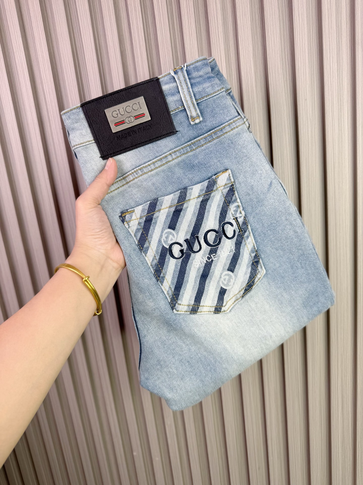Cheap Gucci Jeans for Men in 225987, $65 USD- [IB225987] - Replica Gucci Jeans for Men