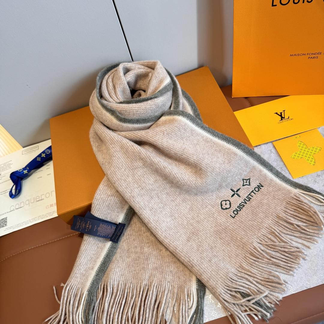 Cheap Louis Vuitton Cashmere Scarf in 227138, $55 USD- [IB227138] - Replica Louis Vuitton Cashmere Scarf