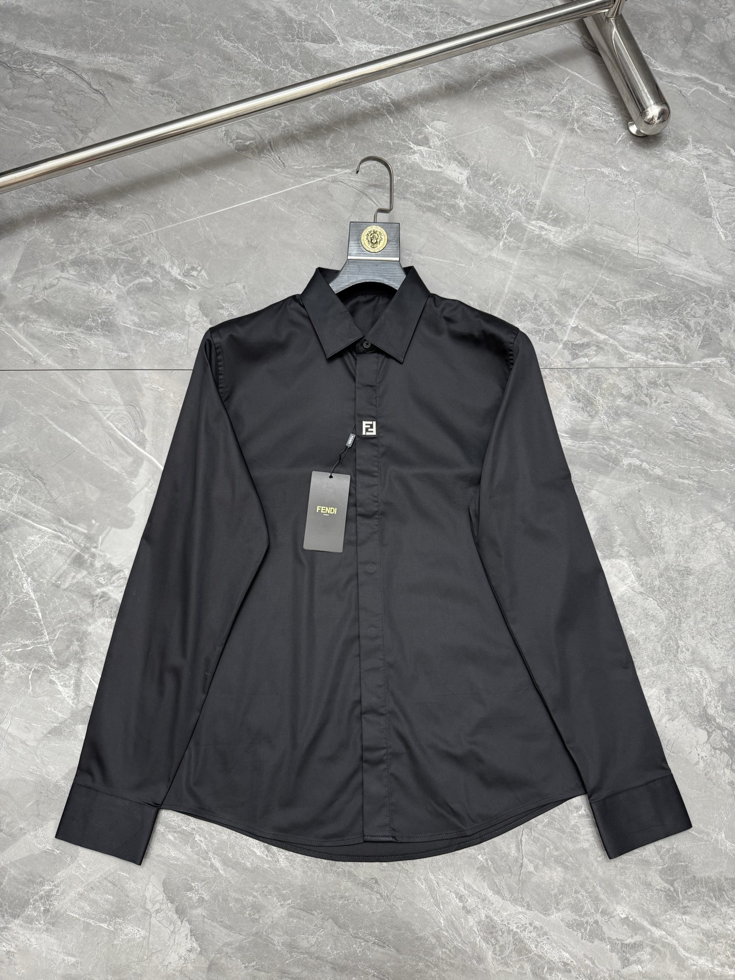 Cheap Fendi Long-Sleeved Polo Shirts in 227169, $55 USD- [IB227169] - Replica Fendi Long-Sleeved Polo Shirts