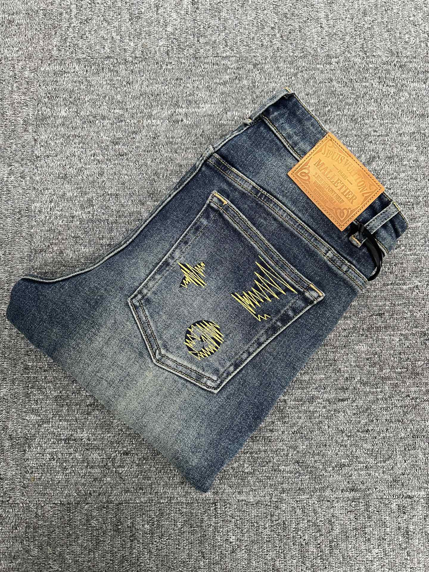 Cheap Louis Vuitton Jeans for Men in 227629, $130 USD- [IB227629] - Replica Louis Vuitton Jeans for Men