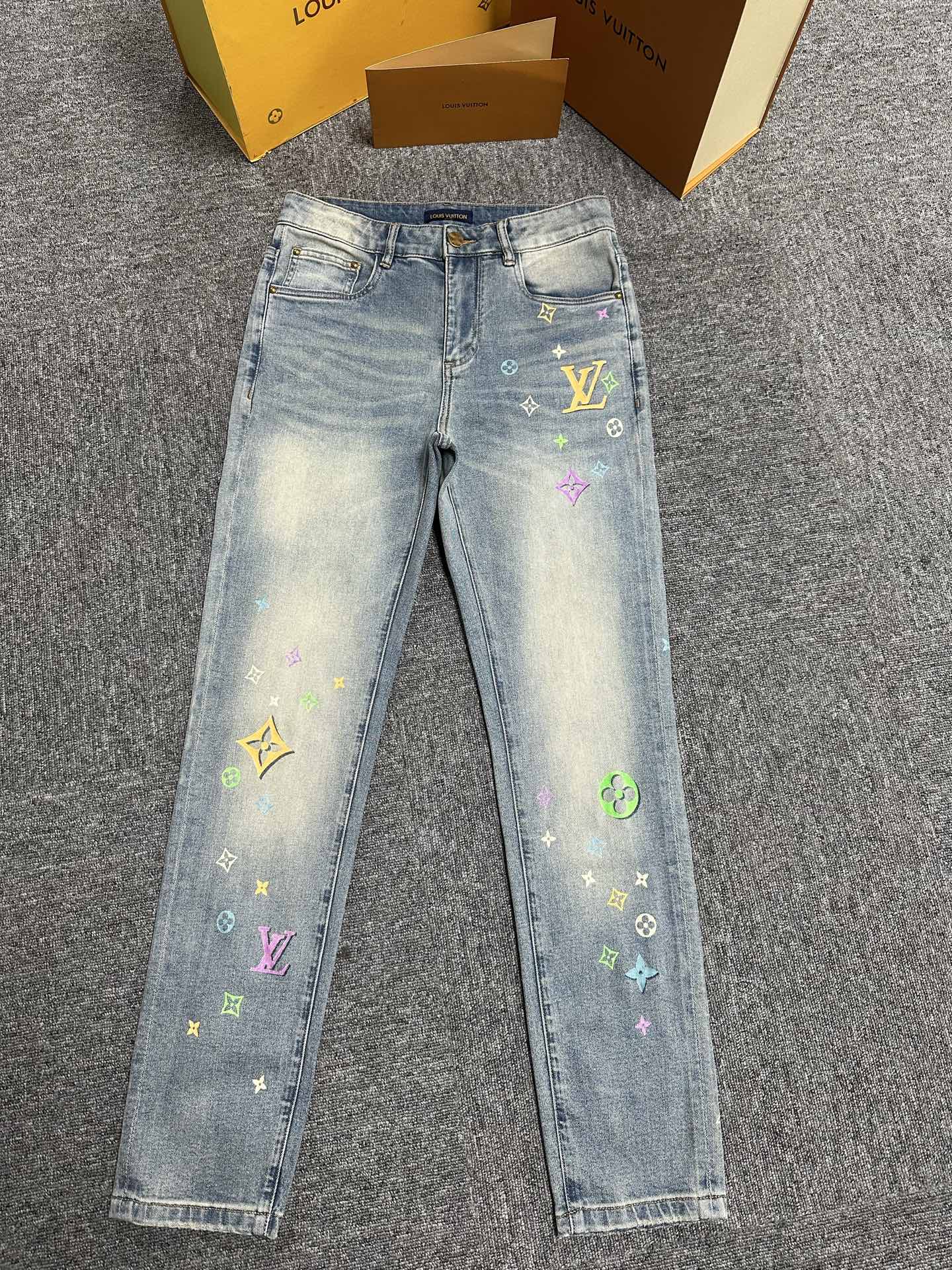 Cheap Louis Vuitton Jeans for Men in 227634, $155 USD- [IB227634] - Replica Louis Vuitton Jeans for Men