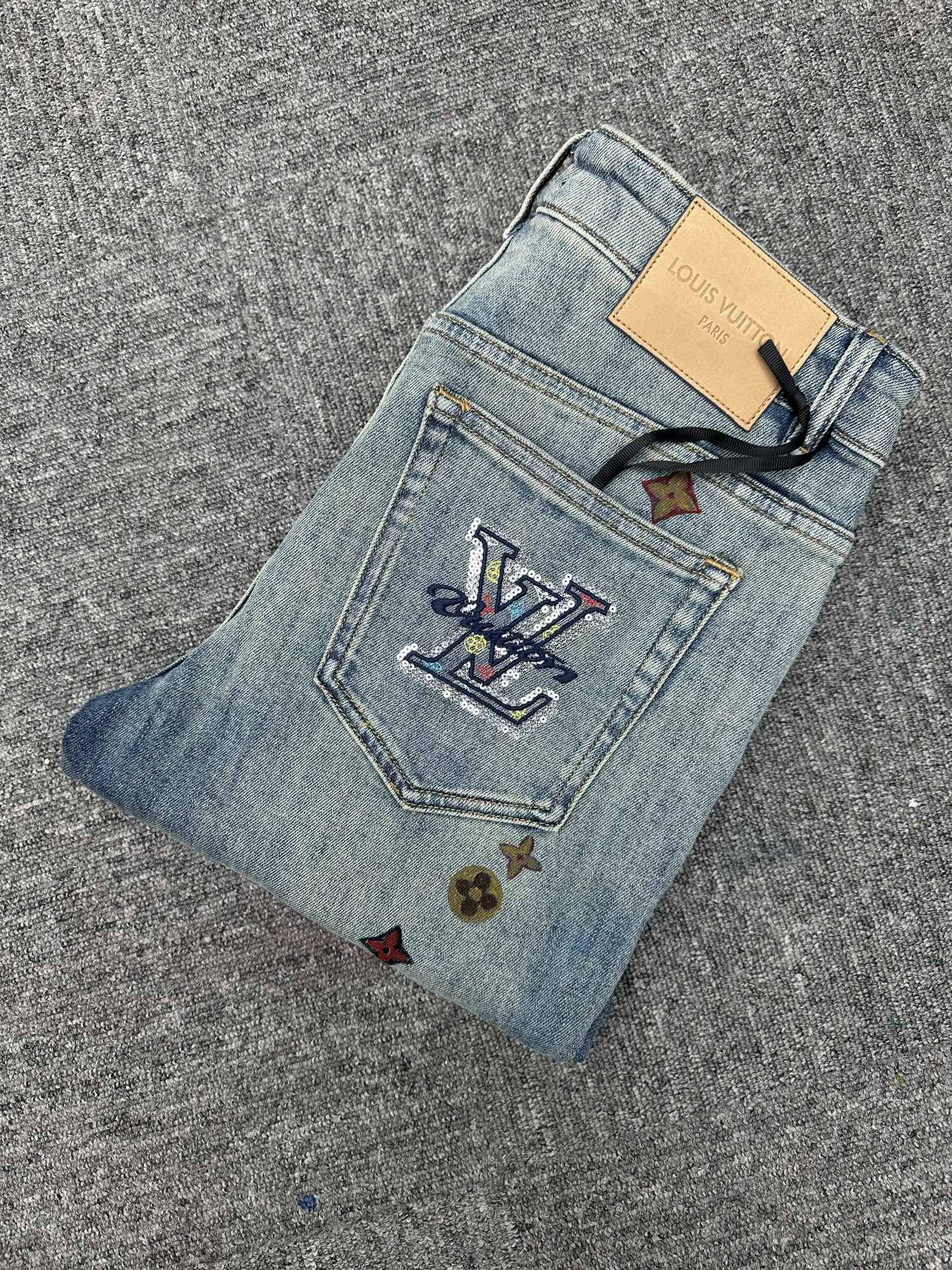 Cheap Louis Vuitton Jeans for Men in 227636, $140 USD- [IB227636] - Replica Louis Vuitton Jeans for Men