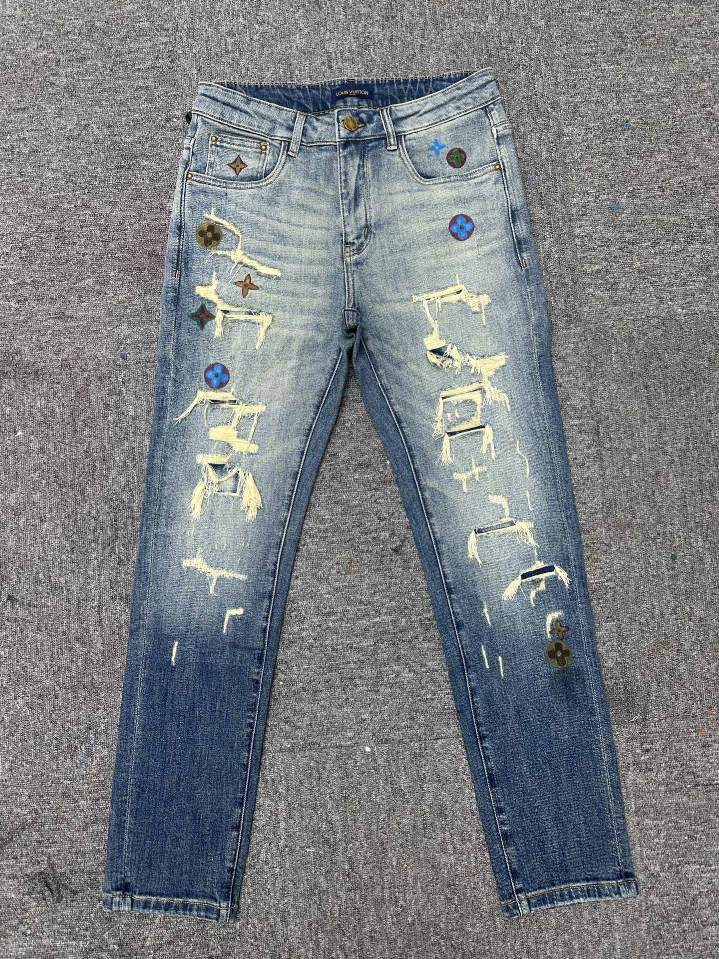 Cheap Louis Vuitton Jeans for Men in 227636, $140 USD- [IB227636] - Replica Louis Vuitton Jeans for Men