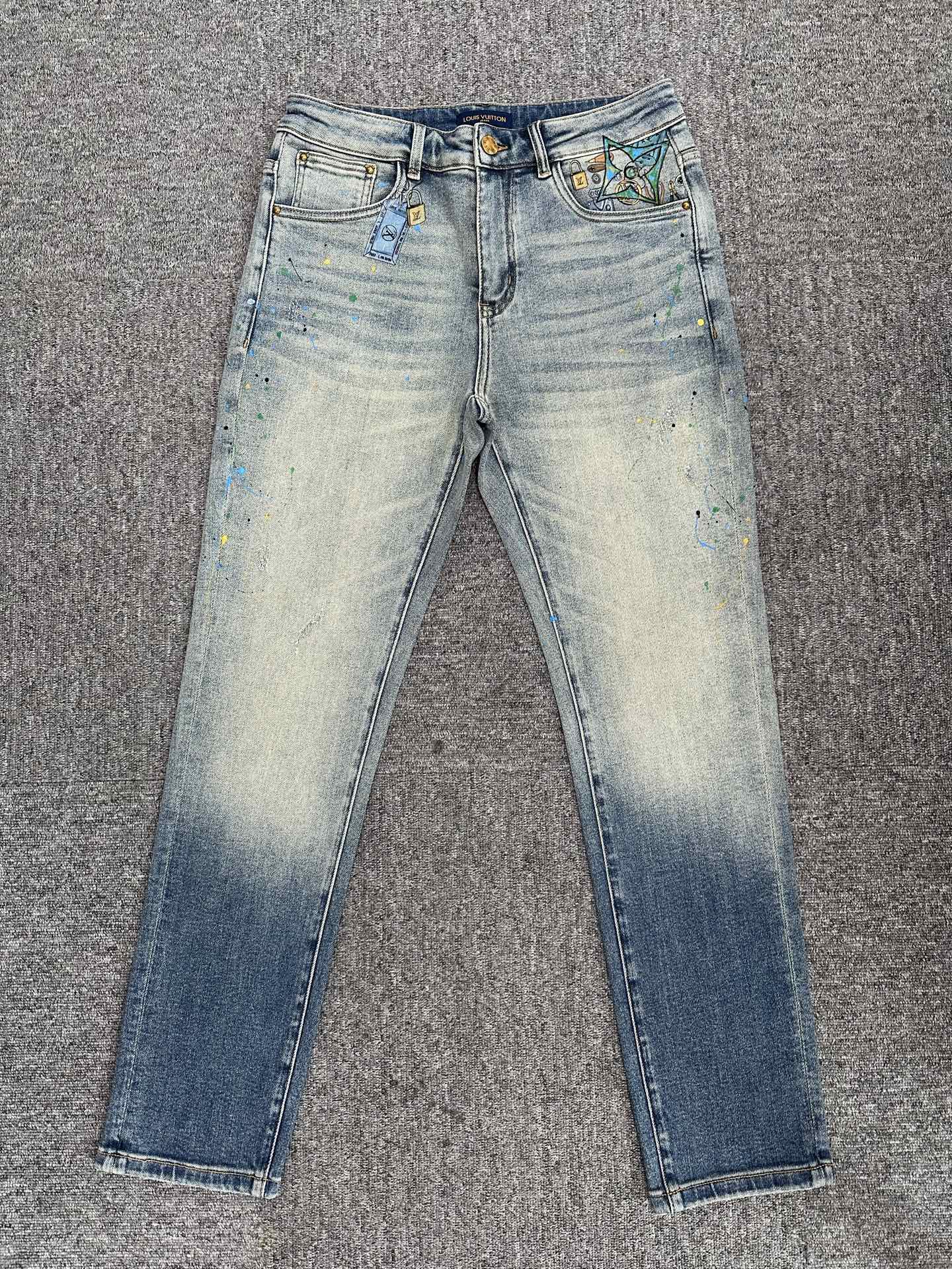 Cheap Louis Vuitton Jeans for Men in 227642, $140 USD- [IB227642] - Replica Louis Vuitton Jeans for Men
