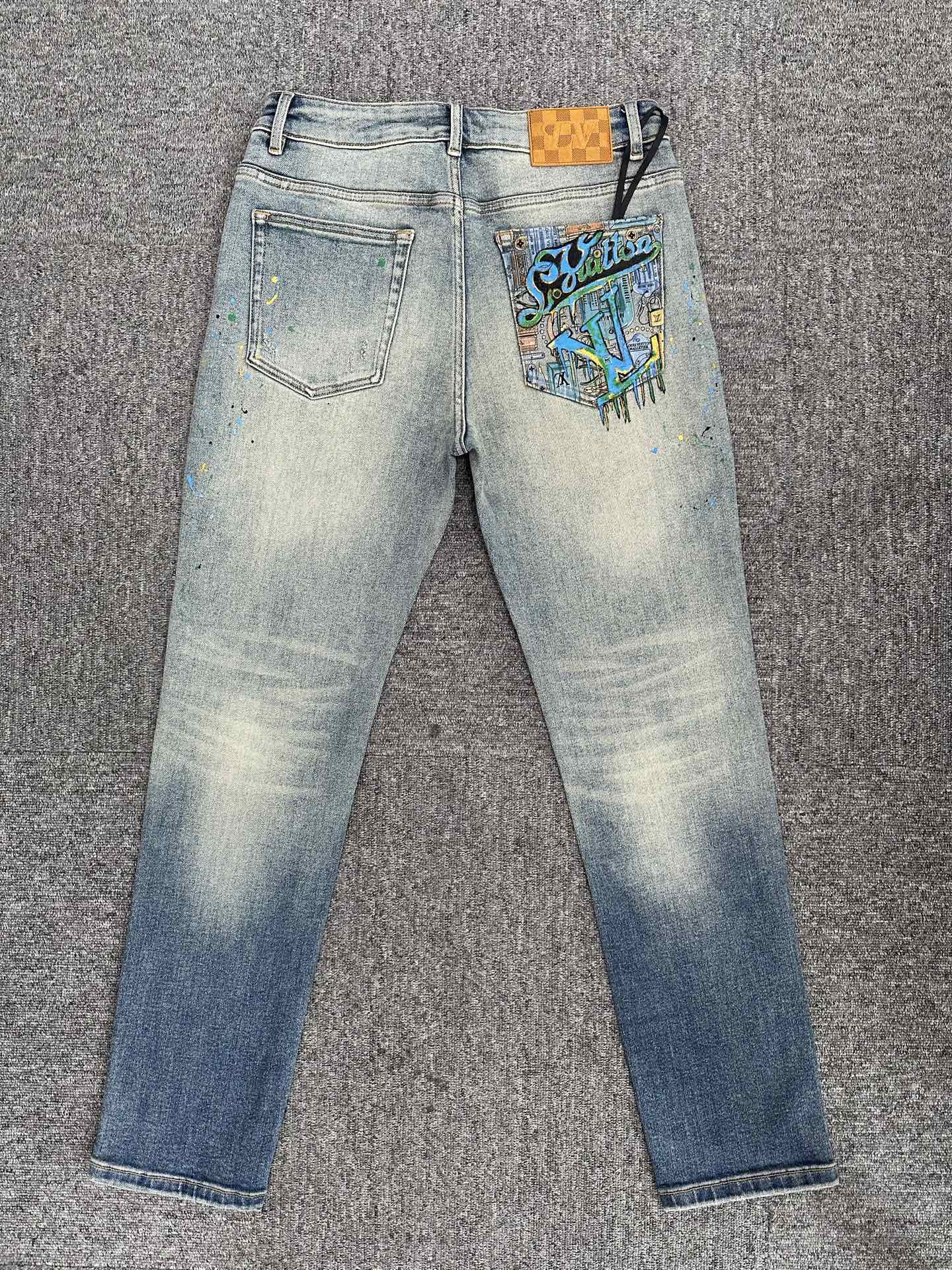 Cheap Louis Vuitton Jeans for Men in 227642, $140 USD- [IB227642] - Replica Louis Vuitton Jeans for Men