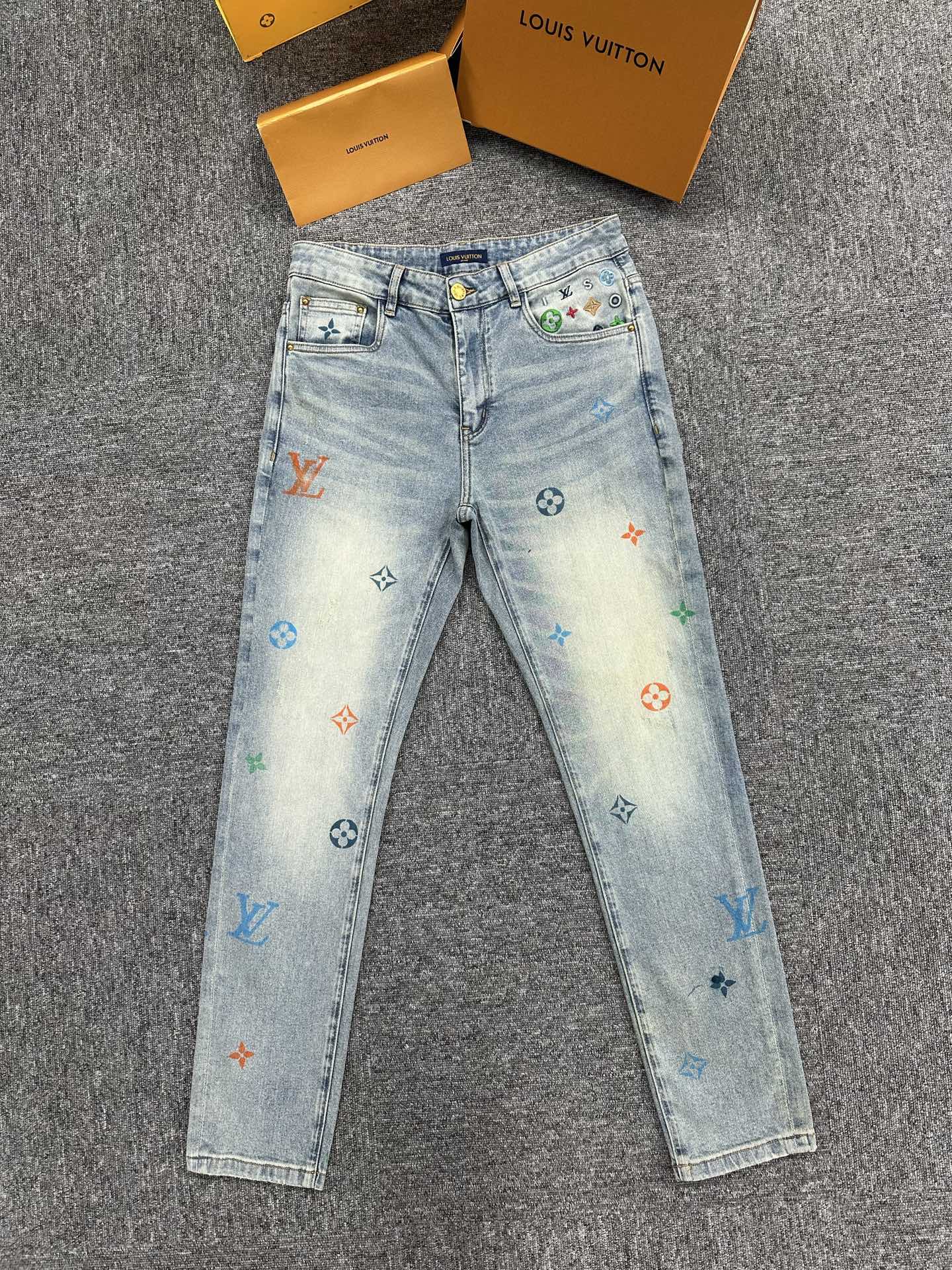 Cheap Louis Vuitton Jeans for Men in 227669, $140 USD- [IB227669] - Replica Louis Vuitton Jeans for Men