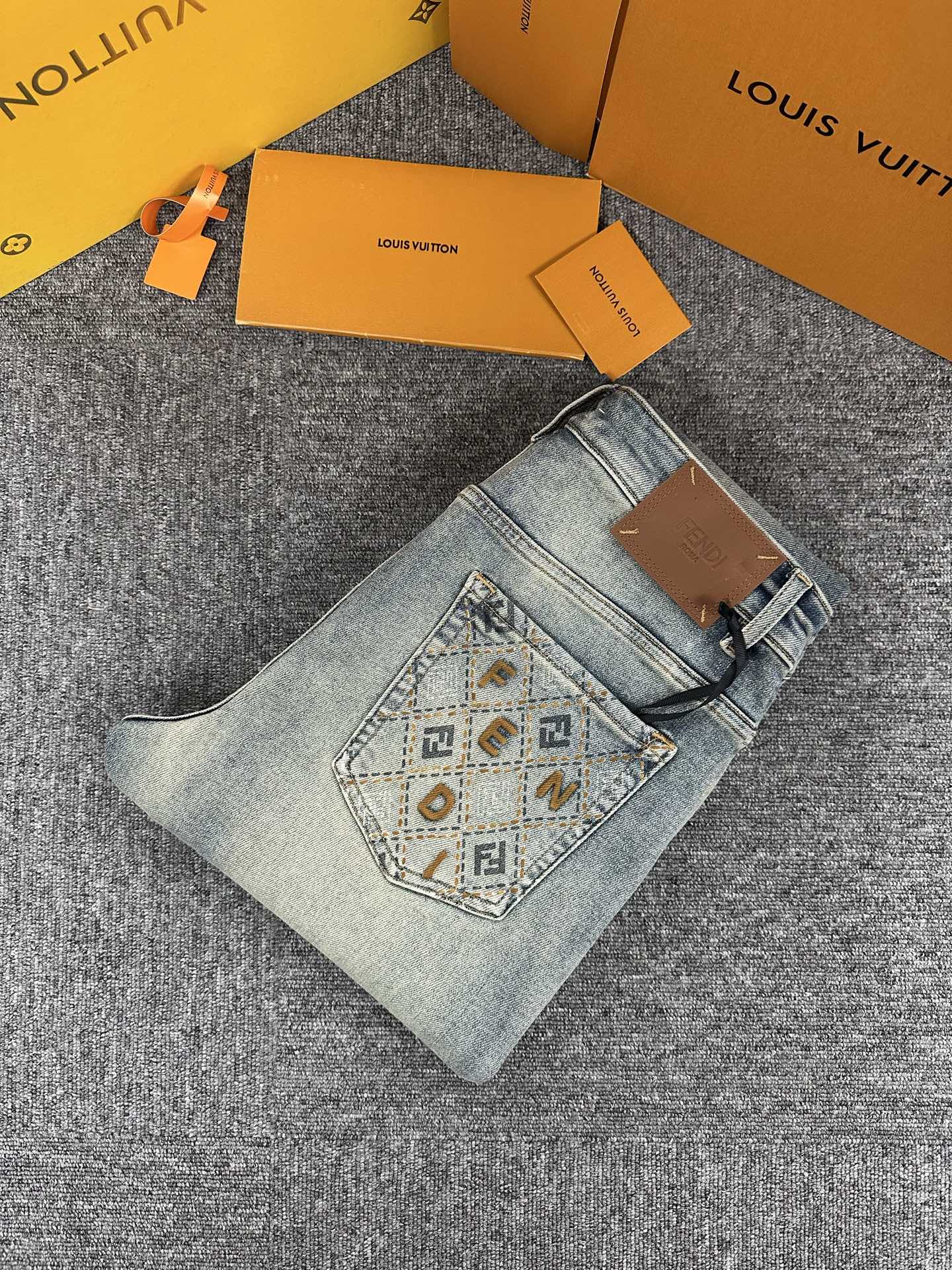 Cheap Fendi Jeans for Men in 227670, $140 USD- [IB227670] - Replica Fendi Jeans for Men