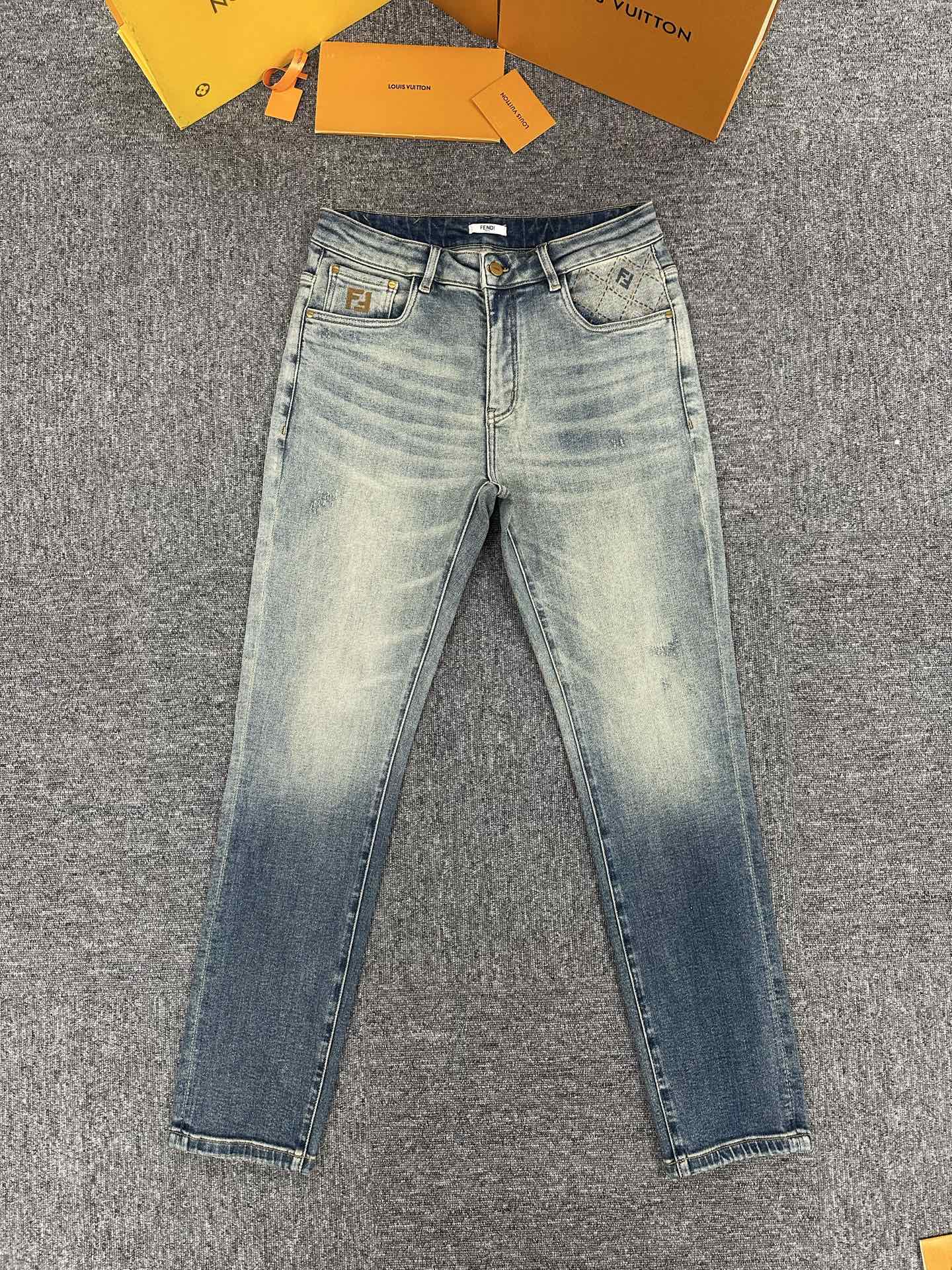 Cheap Fendi Jeans for Men in 227670, $140 USD- [IB227670] - Replica Fendi Jeans for Men
