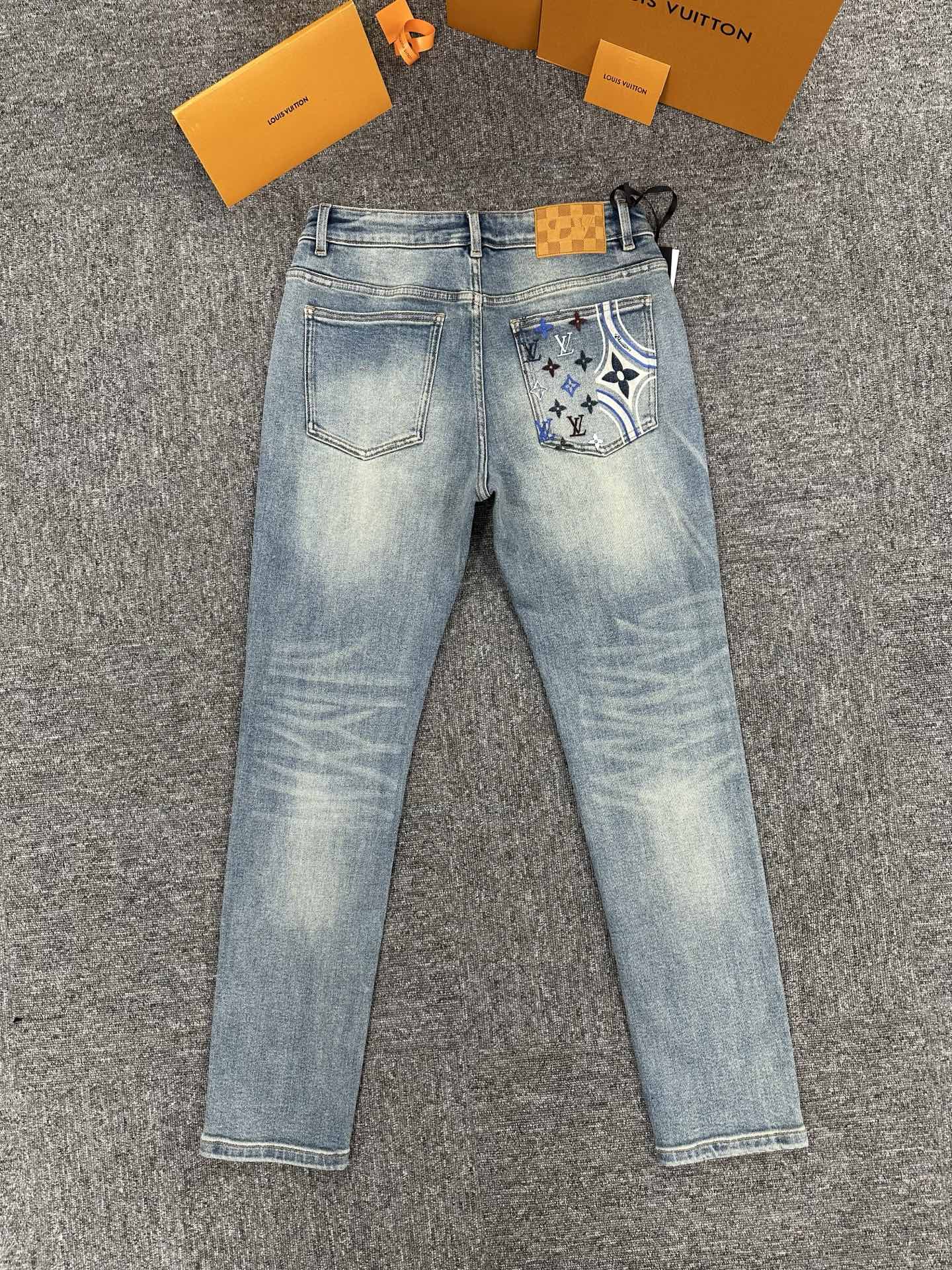 Cheap Louis Vuitton Jeans for Men in 227671, $140 USD- [IB227671] - Replica Louis Vuitton Jeans for Men