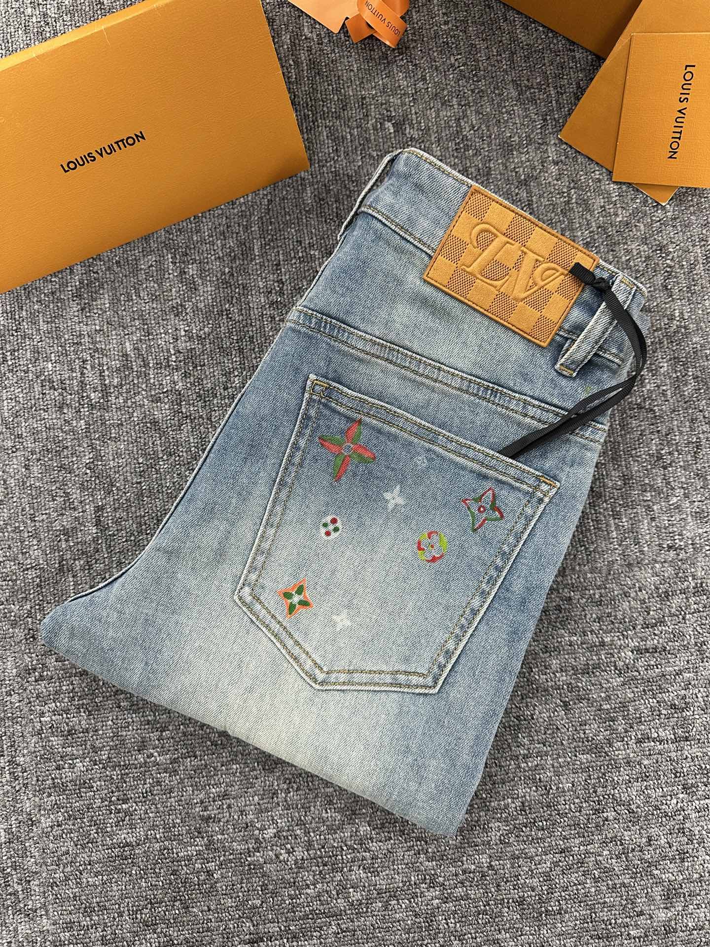 Cheap Louis Vuitton Jeans for Men in 227672, $140 USD- [IB227672] - Replica Louis Vuitton Jeans for Men