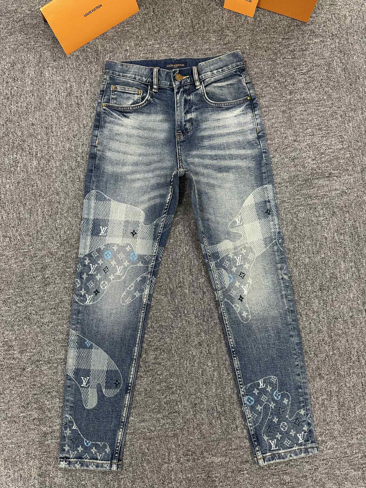Cheap Louis Vuitton Jeans for Men in 227673, $155 USD- [IB227673] - Replica Louis Vuitton Jeans for Men