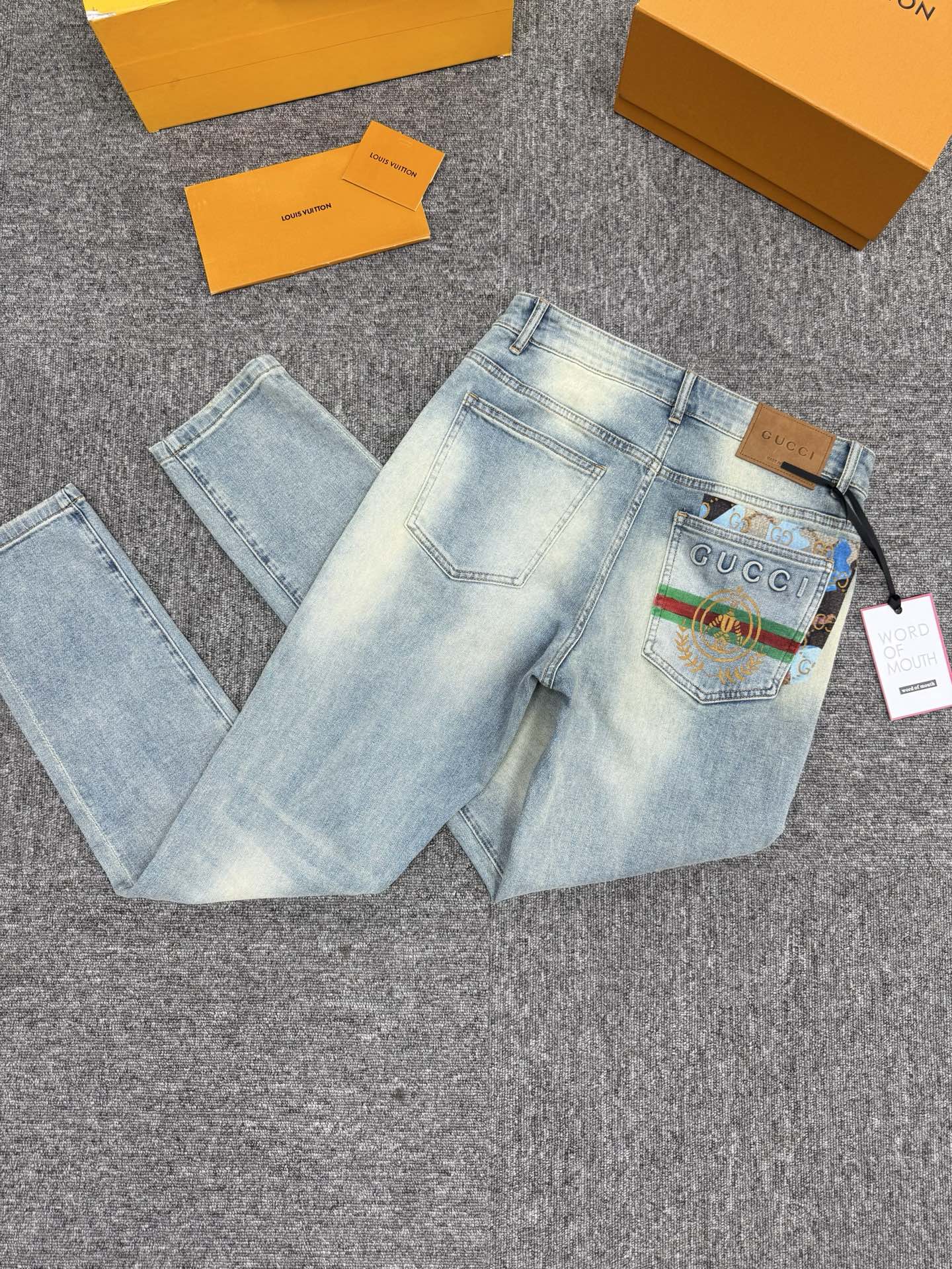 Cheap Gucci Jeans for Men in 227674, $125 USD- [IB227674] - Replica Gucci Jeans for Men