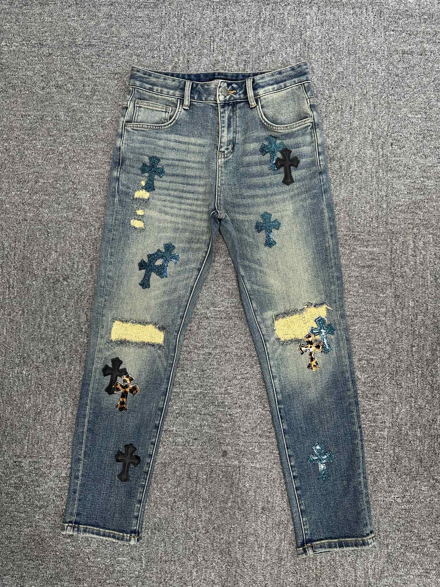 Cheap Chrome Hearts Jeans in 227678, $155 USD- [IB227678] - Replica Chrome Hearts Jeans