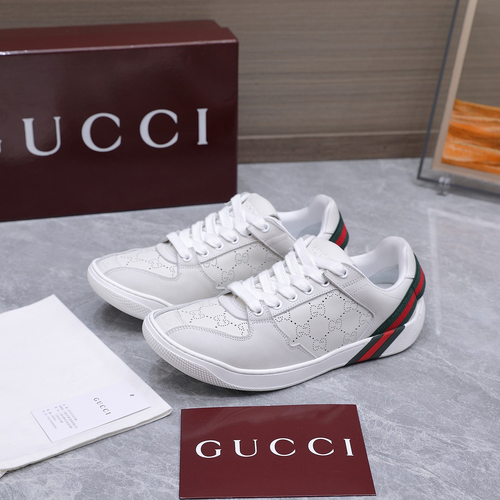 Cheap New Arrivals Gucci Sneakers Size 36-45 in 228374, $100 USD- [IB228374] - Replica Gucci Sneakers For Men