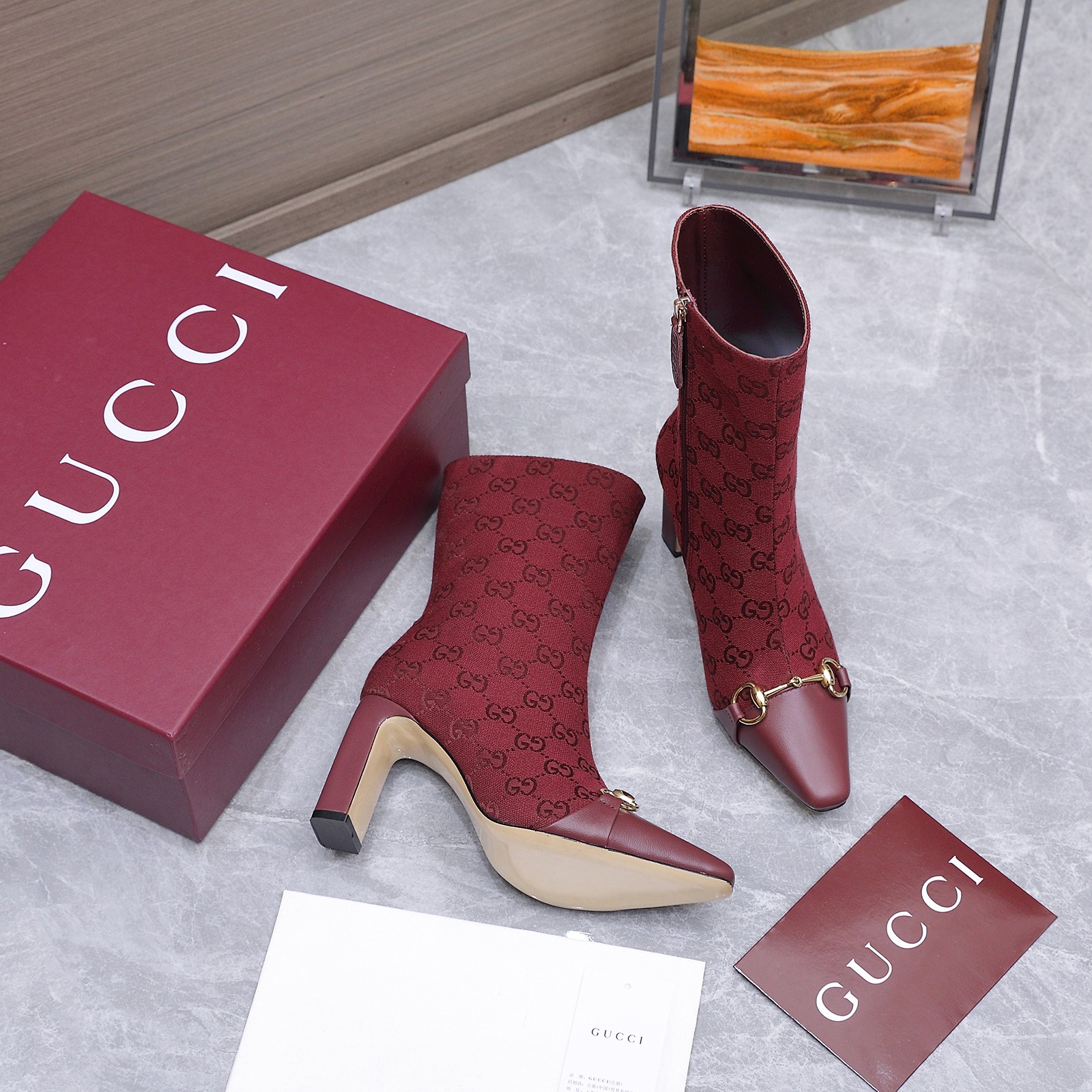 Cheap New Arrivals Gucci Boots For Women in 228375, $135 USD- [IB228375] - Replica Gucci Boots For Women