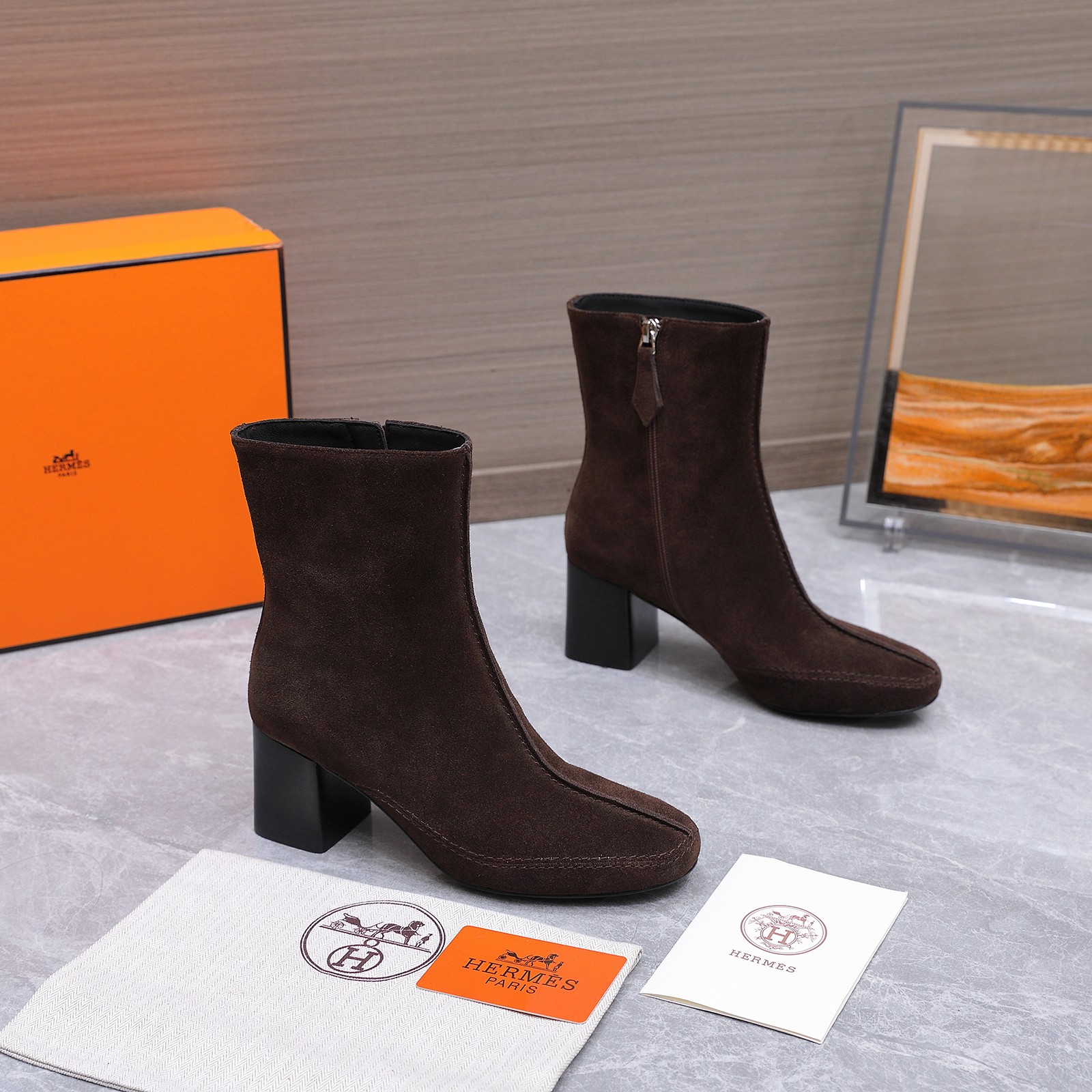 Cheap New Arrivals Hermes Boots For Women in 228401, $125 USD- [IB228401] - Replica Hermes Boots For Women