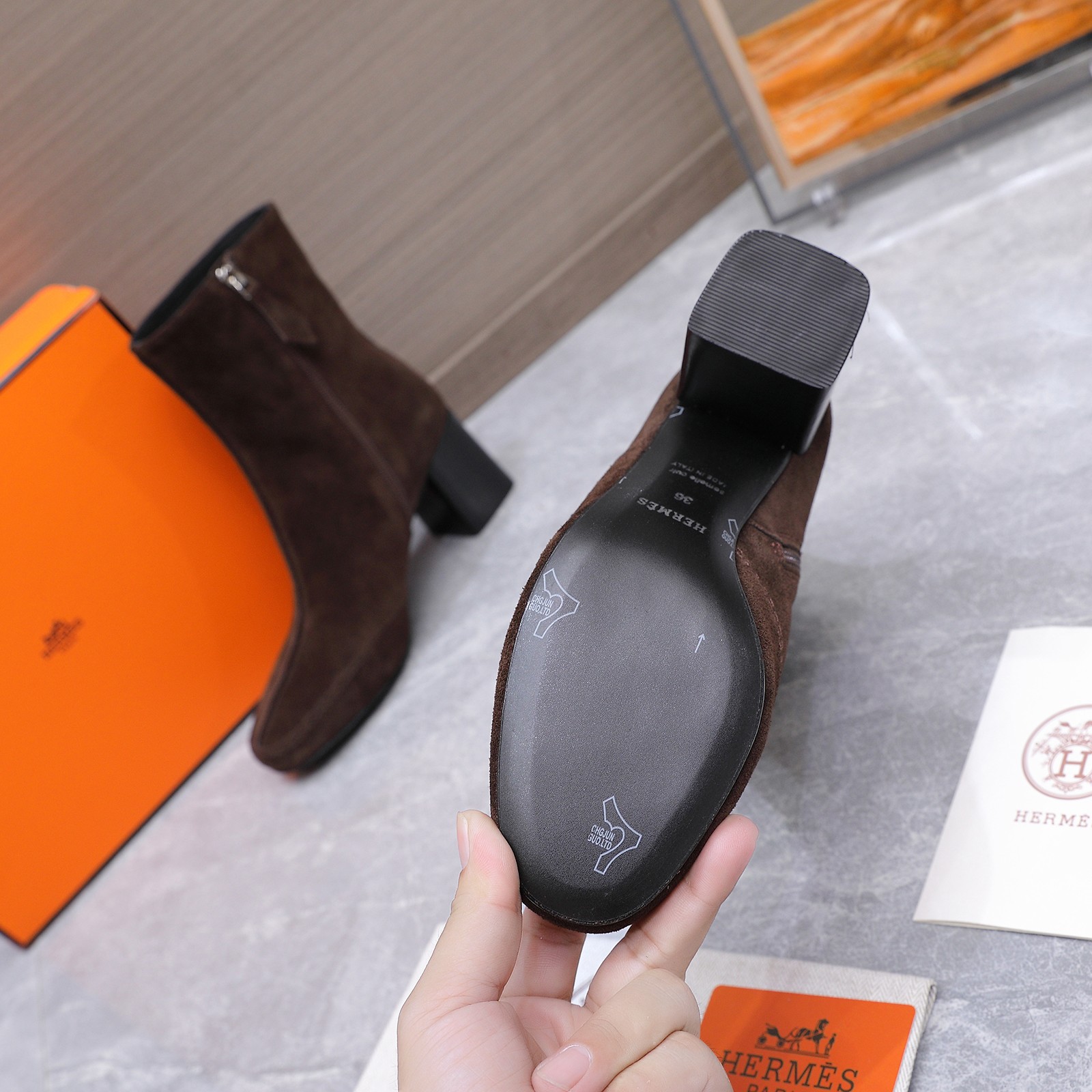Cheap New Arrivals Hermes Boots For Women in 228401, $125 USD- [IB228401] - Replica Hermes Boots For Women