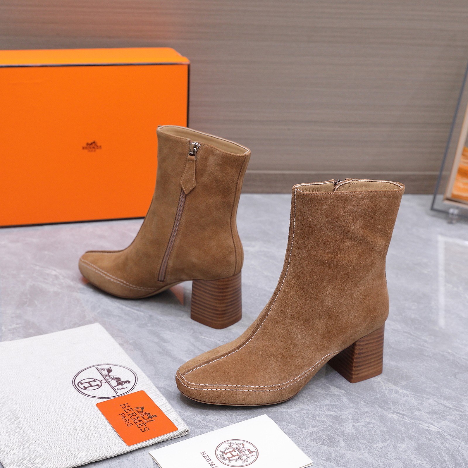 Cheap New Arrivals Hermes Boots For Women in 228402, $125 USD- [IB228402] - Replica Hermes Boots For Women