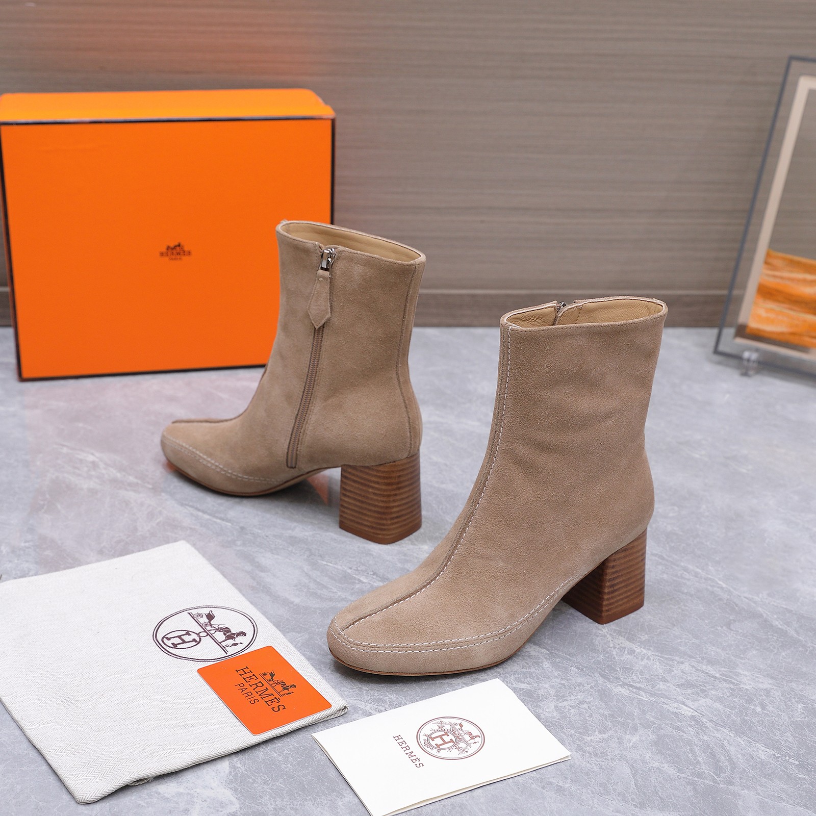 Cheap New Arrivals Hermes Boots For Women in 228403, $125 USD- [IB228403] - Replica Hermes Boots For Women
