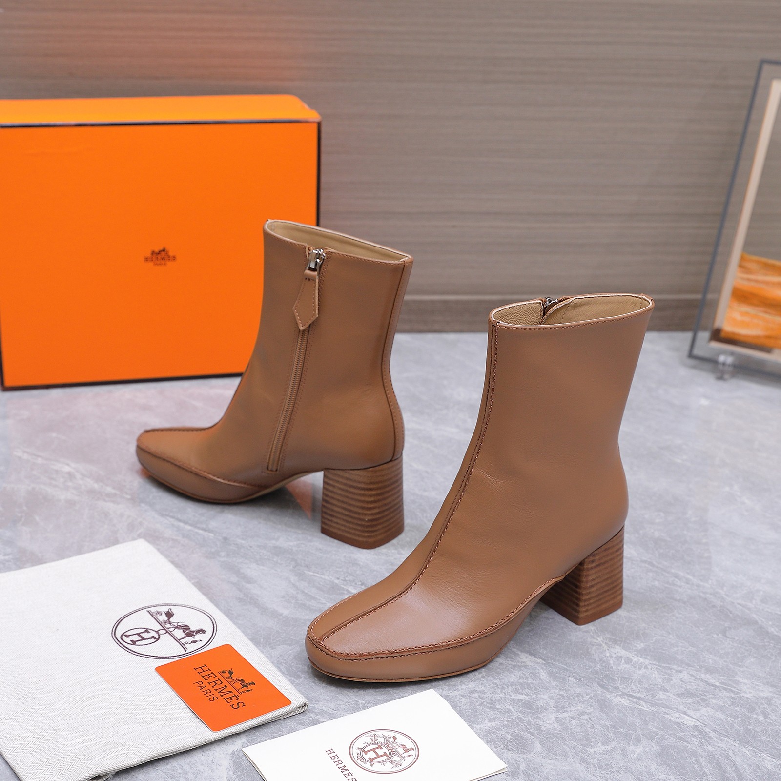 Cheap New Arrivals Hermes Boots For Women in 228405, $125 USD- [IB228405] - Replica Hermes Boots For Women