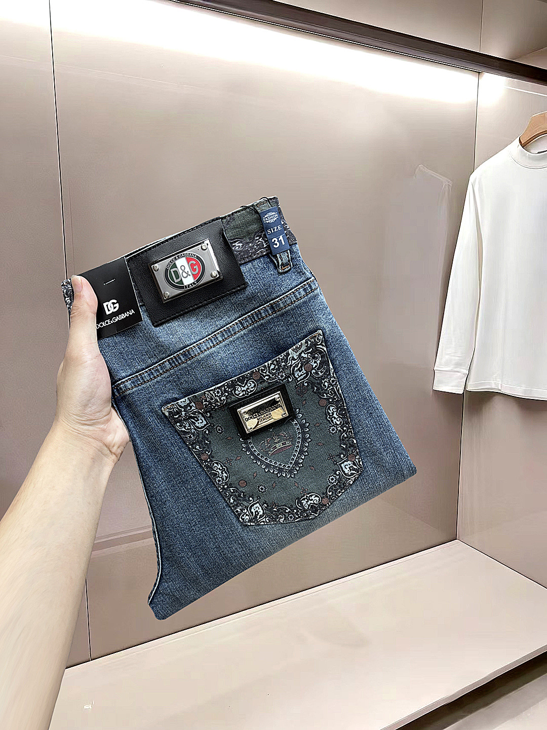 Cheap DG Jeans for Men in 228712, $75 USD- [IB228712] - Replica DG Jeans for Men