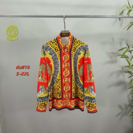 Cheap Versace Long-Sleeved Polo Shirts for Men in 230641, $55 USD- [IB230641] - Replica Versace Long-Sleeved Polo Shirts for Men