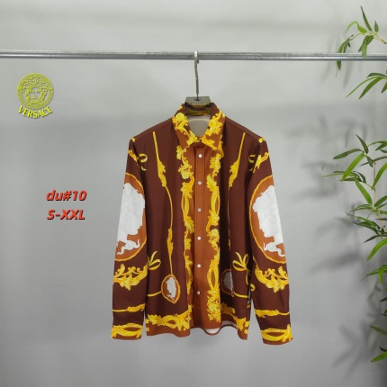 Cheap Versace Long-Sleeved Polo Shirts for Men in 230643, $55 USD- [IB230643] - Replica Versace Long-Sleeved Polo Shirts for Men