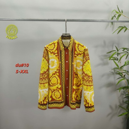 Cheap Versace Long-Sleeved Polo Shirts for Men in 230647, $55 USD- [IB230647] - Replica Versace Long-Sleeved Polo Shirts for Men