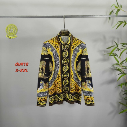 Cheap Versace Long-Sleeved Polo Shirts for Men in 230649, $55 USD- [IB230649] - Replica Versace Long-Sleeved Polo Shirts for Men