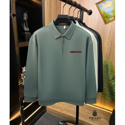 Cheap Proda Long-Sleeved Polo Shirts for Men in 232862, $40 USD- [IB232862] - Replica Proda Long-Sleeved Polo Shirts for Men