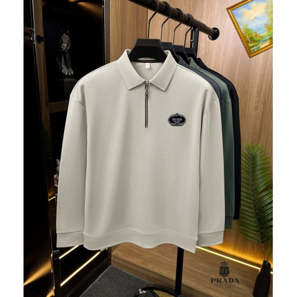 Cheap Proda Long-Sleeved Polo Shirts for Men in 232865, $40 USD- [IB232865] - Replica Proda Long-Sleeved Polo Shirts for Men