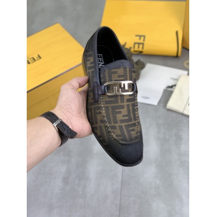 Cheap Fendi Leather shoes For Men in 234324, $105 USD- [IB234324] - Replica Fendi Leather shoes For Men