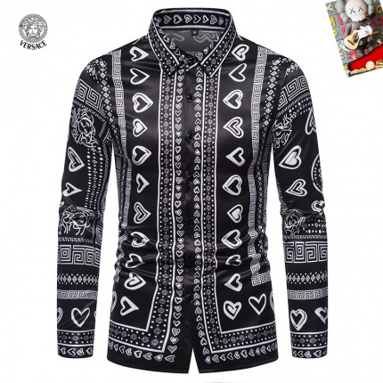 Cheap Versace Long-Sleeved Polo Shirts for Men in 235483, $45 USD- [IB235483] - Replica Versace Long-Sleeved Polo Shirts for Men