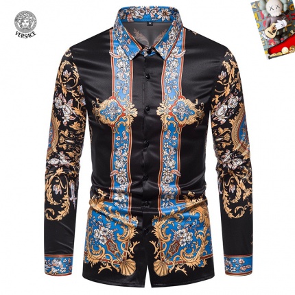 Cheap Versace Long-Sleeved Polo Shirts for Men in 235491, $45 USD- [IB235491] - Replica Versace Long-Sleeved Polo Shirts for Men