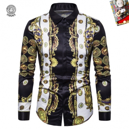 Cheap Versace Long-Sleeved Polo Shirts for Men in 235492, $45 USD- [IB235492] - Replica Versace Long-Sleeved Polo Shirts for Men