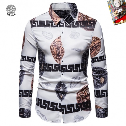 Cheap Versace Long-Sleeved Polo Shirts for Men in 235493, $45 USD- [IB235493] - Replica Versace Long-Sleeved Polo Shirts for Men