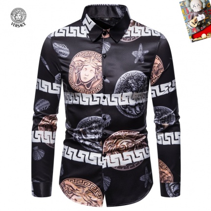 Cheap Versace Long-Sleeved Polo Shirts for Men in 235494, $45 USD- [IB235494] - Replica Versace Long-Sleeved Polo Shirts for Men