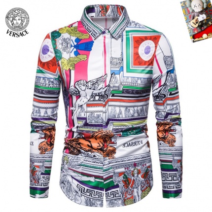 Cheap Versace Long-Sleeved Polo Shirts for Men in 235496, $45 USD- [IB235496] - Replica Versace Long-Sleeved Polo Shirts for Men