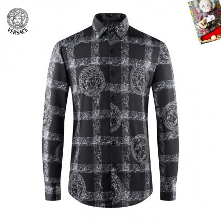 Cheap Versace Long-Sleeved Polo Shirts for Men in 235505, $45 USD- [IB235505] - Replica Versace Long-Sleeved Polo Shirts for Men