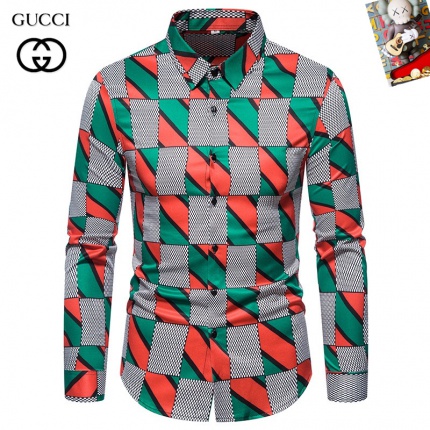 Cheap Gucci Long-Sleeved Shirts for Men in 235506, $45 USD- [IB235506] - Replica Gucci Long-Sleeved Shirts for Men