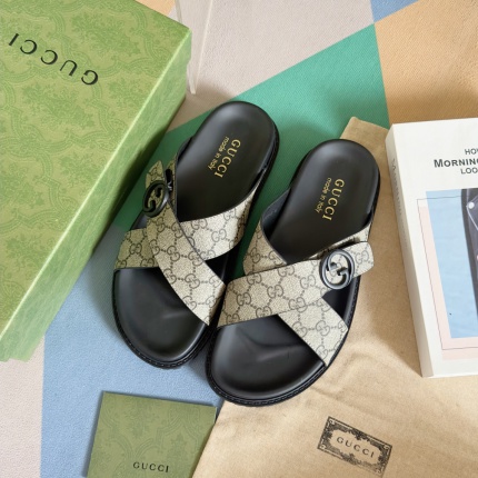 Cheap Gucci Slippers For Men in 236068, $60 USD- [IB236068] - Replica Gucci Slippers For Men