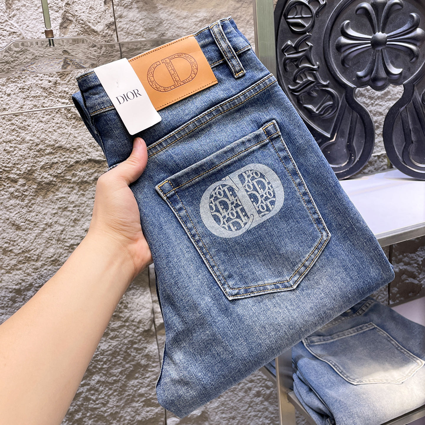 Cheap Dior Jeans for Men in 228759, $80 USD- [IB228759] - Replica Dior Jeans for Men